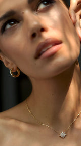 Carat London Sterling Silver Gold Plated Hale Hoop Earrings