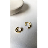 Carat London Sterling Silver Gold Plated Hale Hoop Earrings