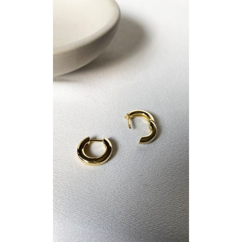 Carat London Sterling Silver Gold Plated Hale Hoop Earrings