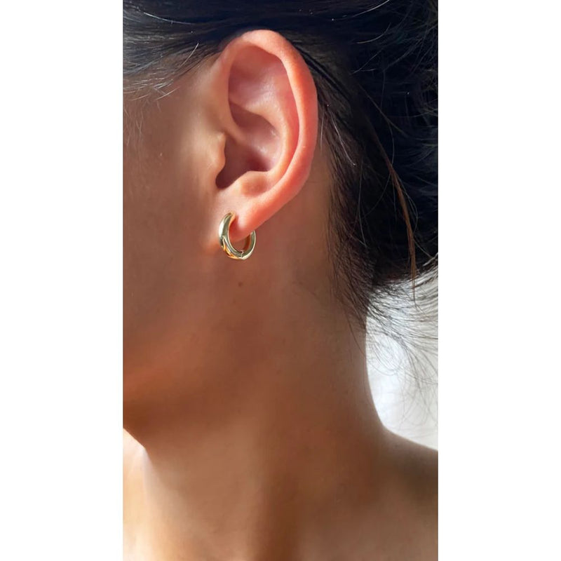 Carat London Sterling Silver Gold Plated Hale Hoop Earrings