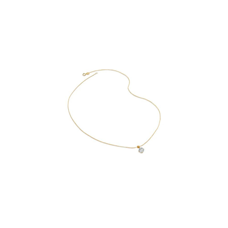 Carat London 9ct White Gold Round Cubic Zirconia Necklace