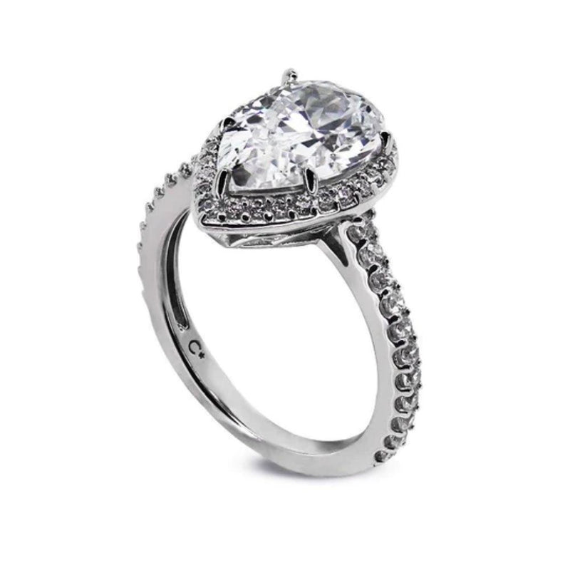 Carat London Sterling Silver Luella Pear Borderset Ring