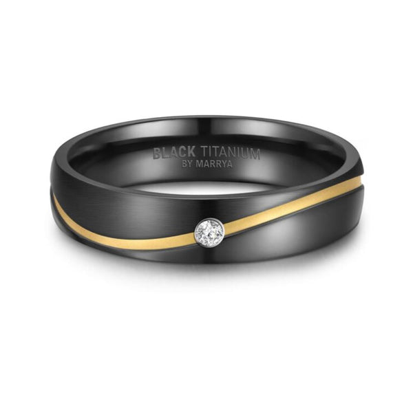 Black Titanium 4.5mm Ladies Ring