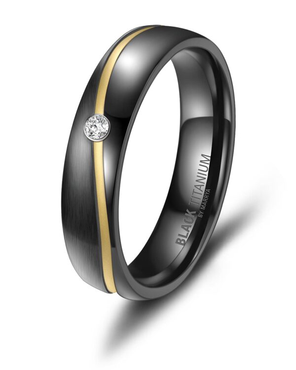 Black Titanium 4.5mm Ladies Ring