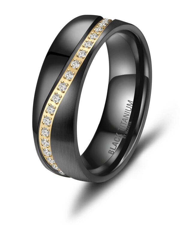 Black Titanium 6mm Ladies Ring