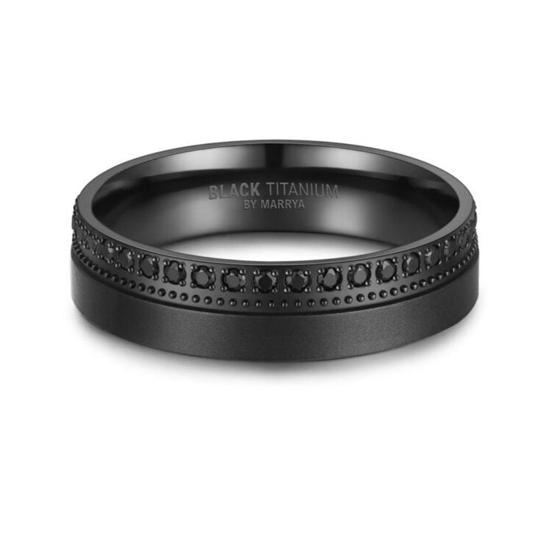 Black Titanium Matted Finish 5mm Ladies Ring