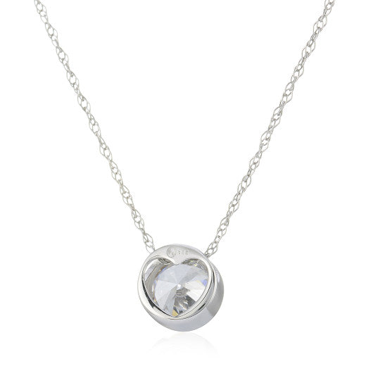 9ct Gold Cubic Zirconia Hidden Heart Necklace