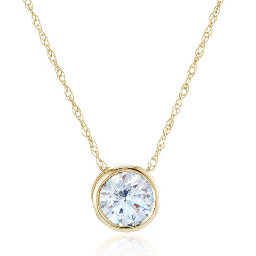 9ct Gold Cubic Zirconia Hidden Heart Necklace