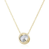 9ct Gold Cubic Zirconia Hidden Heart Necklace