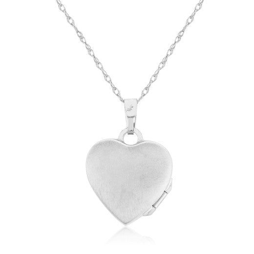 Sterling Silver 0.01ct Diamond Heart Locket Necklace