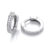 9ct Gold Diamond Hoop Earrings