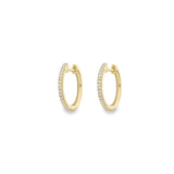 9ct Gold Diamond Huggie Hoop Earrings