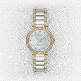 Citizen Silhouette Crystal Eco-Drive Two-Tone Steel Mother of Pearl Dial 28mm Watch EM0844-58D