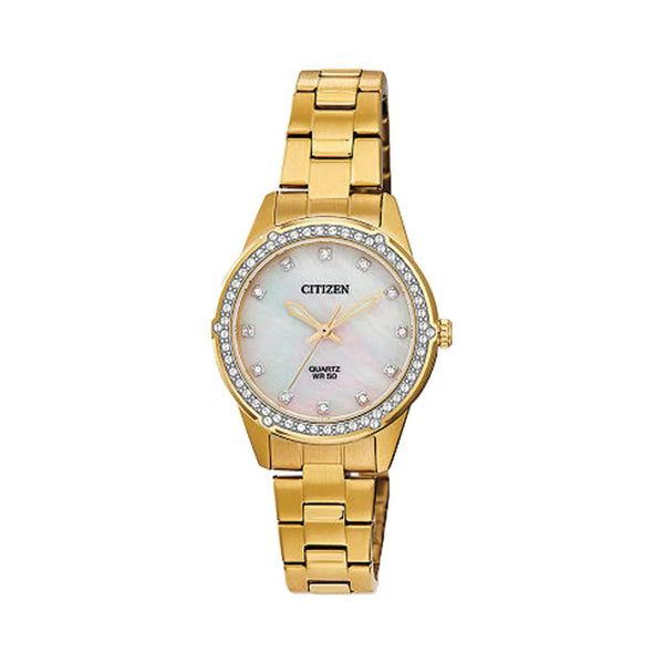 Citizen Quartz Stainless Steel Mother of Pearl Dial 30mm Ladies Watch ER0222-56D