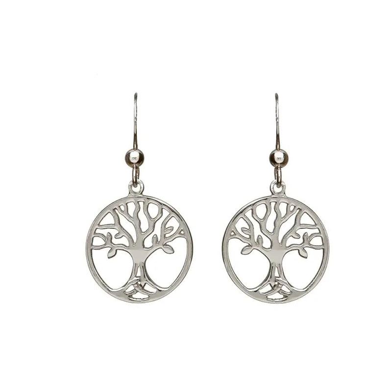 Sterling Silver Tree of Life Drop Earrings