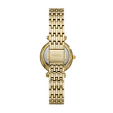 Fossil Carlie Mini Quartz Gold Steel Mother of Pearl Dial 28mm Ladies Watch ES4735