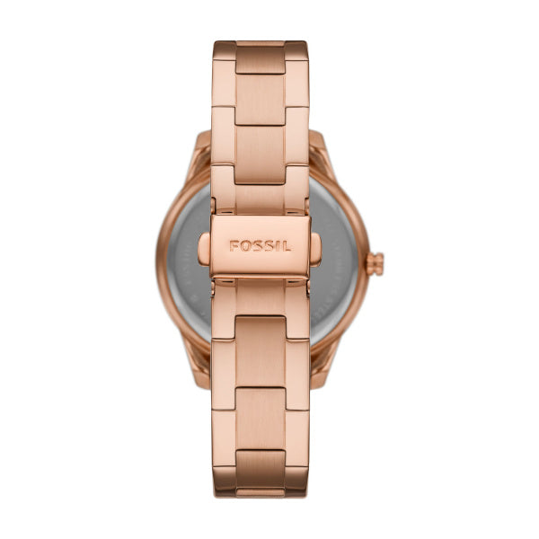 Fossil Stella Quartz Rose Gold Tone Steel 37mm Ladies Watch ES5109