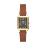 Fossil Raquel Quartz Gold Steel Leather Strap 23mm Ladies Watch ES5367