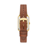 Fossil Raquel Quartz Gold Steel Brown Leather 23mm Ladies Watch ES5303