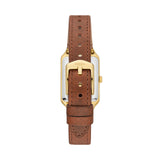 Fossil Raquel Quartz Gold Tone Steel Brown Leather 23mm Ladies Watch ES5303