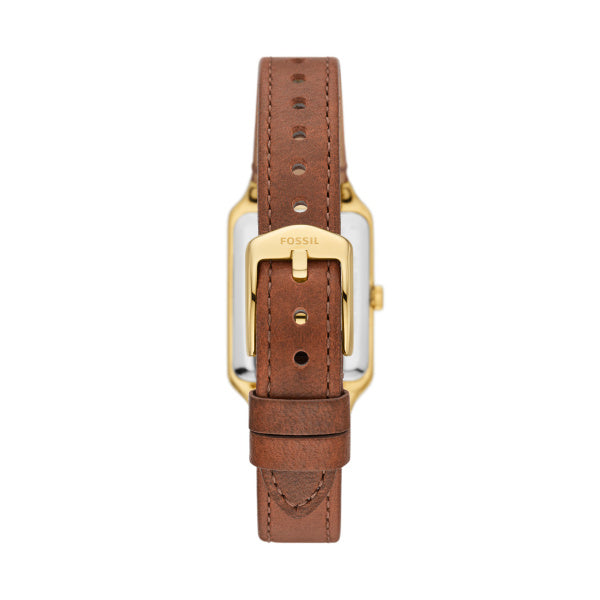 Fossil Raquel Quartz Gold Steel Brown Leather 23mm Ladies Watch ES5303