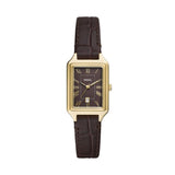 Fossil Raquel Quartz Gold Steel Leather Strap 23mm Ladies Watch ES5367