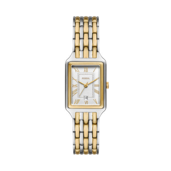 Fossil Raquel Quartz Two Tone Steel Silver Dial 23mm Ladies Watch ES5368