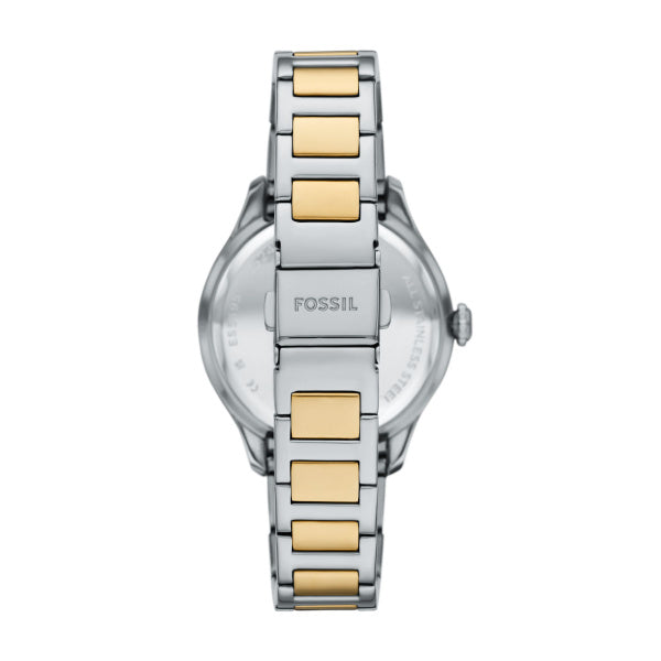 Fossil Gilmore Quartz Two Tone Steel Silver Dial 38mm Ladies Watch ES5396