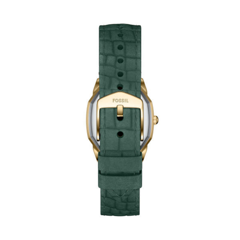 Fossil Harlow Quartz Cream Dial Green Leather Strap 27mm Watch ES5427