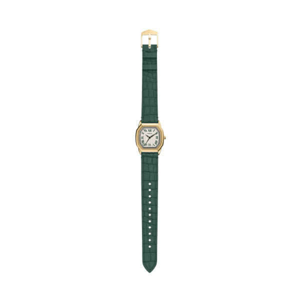 Fossil Harlow Quartz Cream Dial Green Leather Strap 27mm Watch ES5427