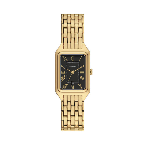 Fossil Raquel Quartz Gold Steel Black Dial 23mm Watch ES5434