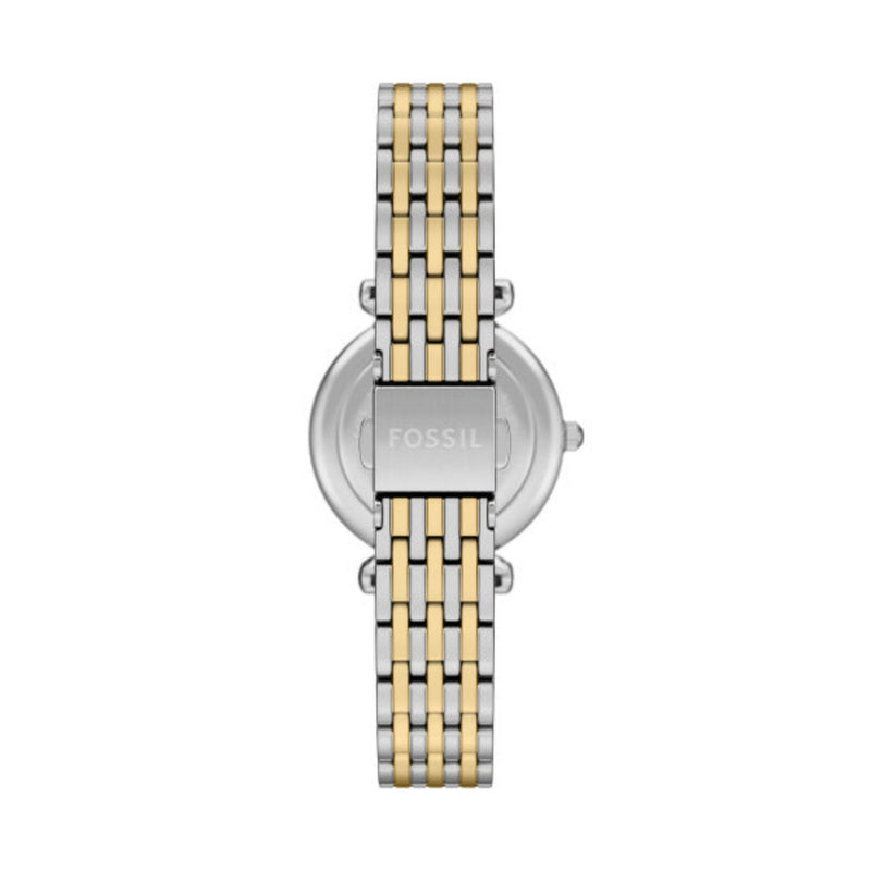 Fossil Carlie Quartz Two Tone Steel Green Dial 28mm Ladies Watch ES5439