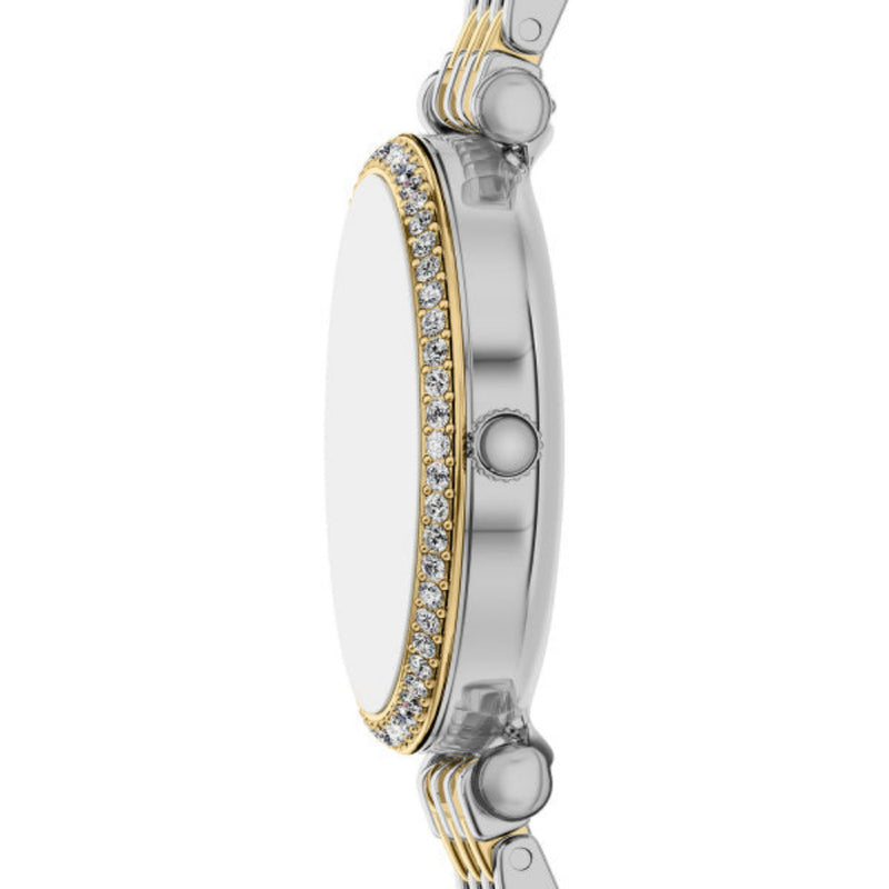 Fossil Carlie Quartz Two Tone Steel Green Dial 28mm Ladies Watch ES5439