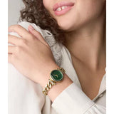Fossil Carlie Mini Quartz Gold Steel Green Dial 28mm Watch ES5441