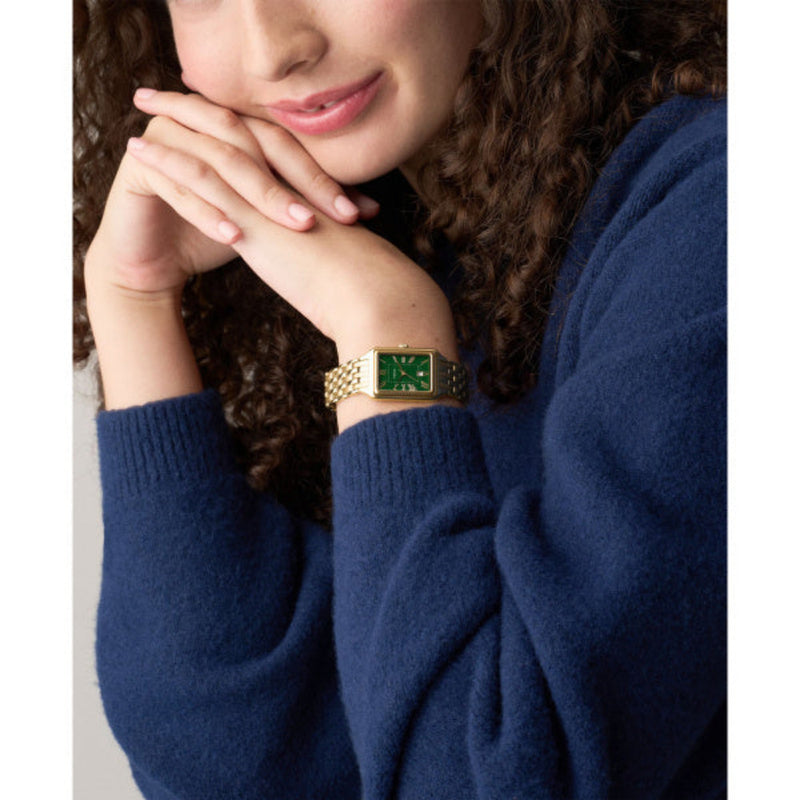 Fossil Raquel Quartz Gold Steel Green Dial 23mm Watch ES5452