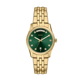 Fossil Scarlette Quartz Gold Steel Green Dial 34mm Watch ES5460