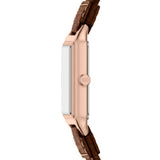 Fossil Raquel Quartz Rose Gold Steel Brown Dial 23mm Watch ES5503