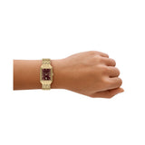 Fossil Raquel Quartz Gold Steel Red Dial 23mm Watch ES5512
