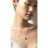 Carat London Sterling Silver Eton Green Cubic Zirconia Necklace