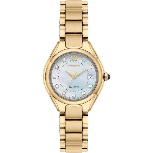 Citizen Silhouette Crystal Eco Drive Rose Gold Steel 26mm Ladies Watch EW2543-85D