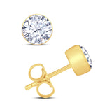 18ct Gold Round Dew Diamond Stud Earrings