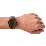Fossil Copeland Quartz Brown Leather Black Dial 42mm Watch FS5666
