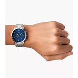 Fossil Neutra Chrono Silver Steel Blue Dial 44mm Watch FS5795