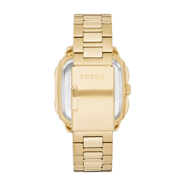 Fossil Inscription Gold Tone Black Dial 42mm Mens Watch FS5932