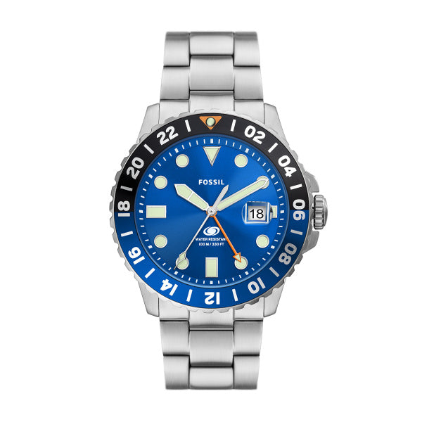 Fossil Blue Blue Dial Silver Steel 46mm Watch FS5991