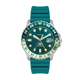 Fossil Blue Silicon Strap Green Dial Steel 46mm Watch FS5992