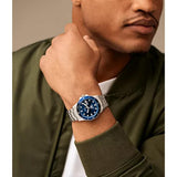 Fossil Blue Quartz Silver Steel Blue Dial 42mm Watch FS6029