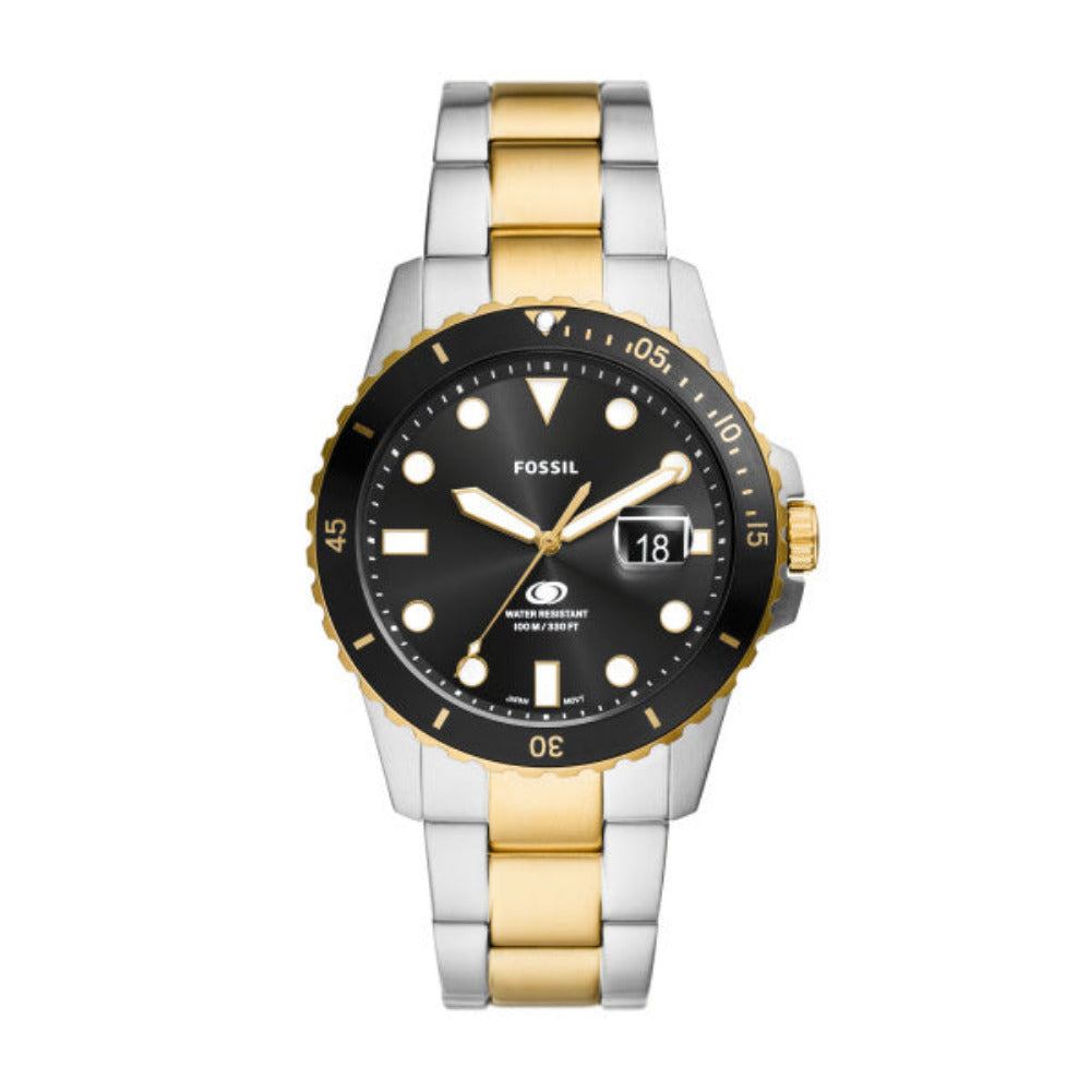 Fossil Blue Quartz Two Tone Steel Black Dial 42mm Watch FS6031 – Bannon ...