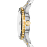 Fossil Blue Quartz Two Tone Steel Black Dial 42mm Watch FS6031