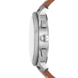 Fossil Machine Brown Leather Blue Dial 42mm Watch FS6059